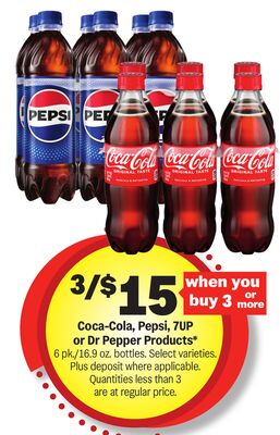 Coca-Cola, Pepsi, 7UP or Dr Pepper Products