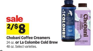 Chobani Coffee Creamers 24 oz. or La Colombe Cold Brew 48 oz.