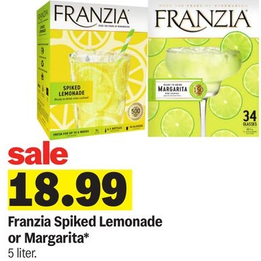 Franzia Spiked Lemonade or Margarita*