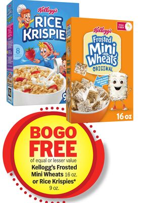 Kellogg's Frosted Mini Wheats 16 oz. or Rice Krispies* 9 oz.