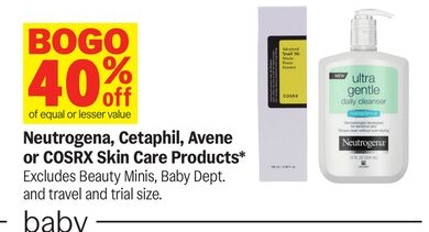 Neutrogena, Cetaphil, Avene or COSRX Skin Care Products*