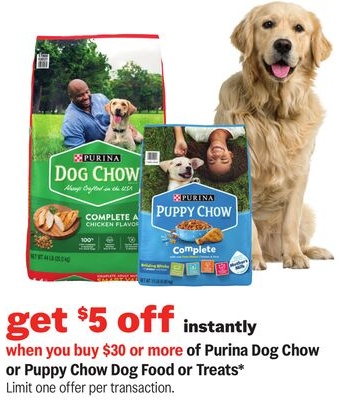 Purina Dog Chow or Puppy Chow Dog Food or Treats*