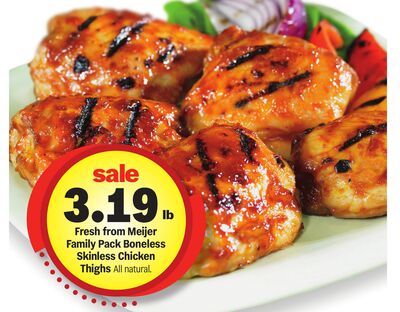 Fresh from Meijer Family Pack Boneless Skinless Chicken Thighs