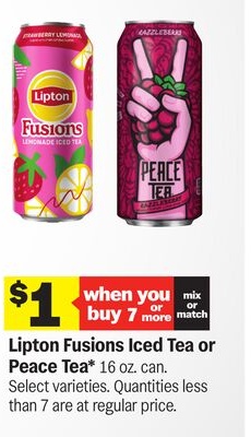 Lipton Fusions Iced Tea or Peace Tea*