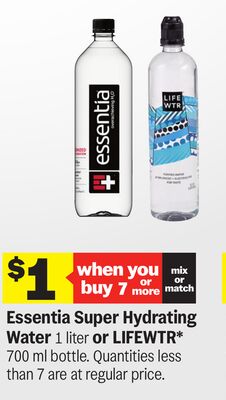 Essentia Super Hydrating Water 1 liter or LIFEWTR*