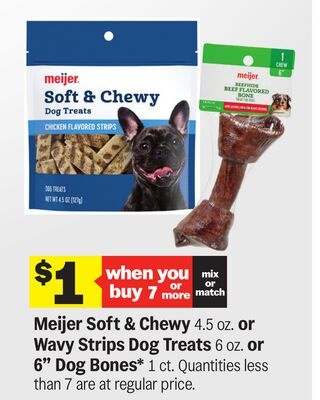 Meijer Soft & Chewy 4.5 oz. or Wavy Strips Dog Treats 6 oz. or 6