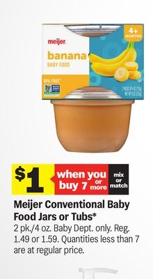 Meijer Conventional Baby Food Jars or Tubs*