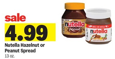 Nutella Hazelnut or Peanut Spread