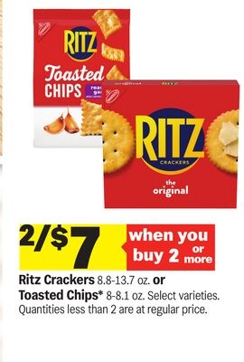Ritz Crackers 8.8-13.7 oz. or Toasted Chips*
