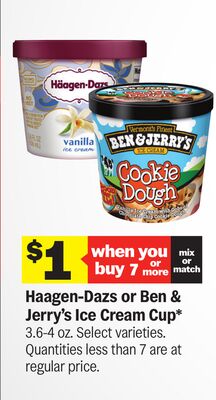 Haagen-Dazs or Ben & Jerry's Ice Cream Cup*