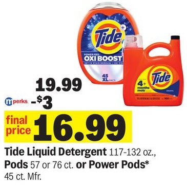 Tide Liquid Detergent 117-132 oz., Pods 57 or 76 ct. or Power Pods* 45 ct.