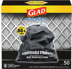 Glad Mega Pack Kitchen Waste Bags 80 ct./13 gallon or Trash Bags 50 ct./30 gallon