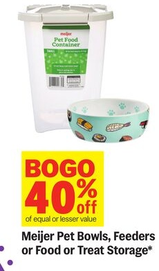 Meijer Pet Bowls, Feeders or Food or Treat Storage*