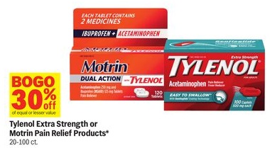 Tylenol Extra Strength or Motrin Pain Relief Products*
