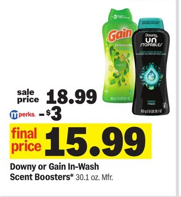 Downy or Gain In-Wash Scent Boosters
