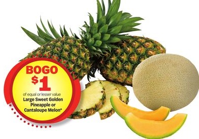 Large Sweet Golden Pineapple or Cantaloupe Melon*