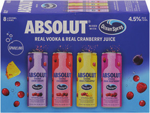 Absolut & Ocean Spray or Malibu & Dole Sparkling Cocktail Variety Packs