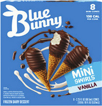Blue Bunny Mini Swirl Cones 8 ct. or Blue Bunny Soft Ice Cream 46 oz.