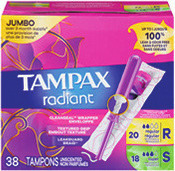 Tampax Pearl or Radiant Tampons