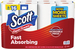 Scott Paper Towels 8 ct. Double Roll or Kleenex Facial Tissue 6 pk.