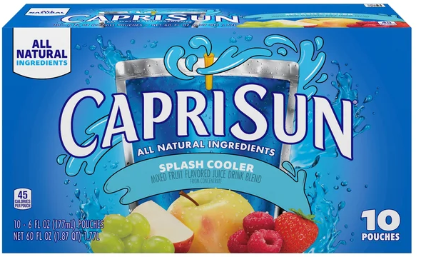 Capri Sun All Natural Splash Cooler Juice Drink Pouches - 10 pk