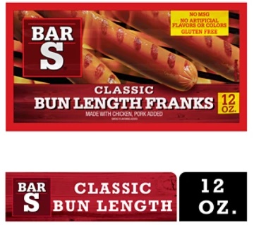 Bar-S Franks Bun Length Classic - 12 Oz