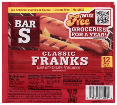 Bar-S Franks - 12 Oz