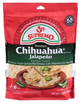 V & V Supremo Cheese Shredded Quesadilla Medium Picante - 7.06 Oz