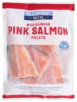 waterfront BISTRO Boneless Skin On Wild Alaskan Pink Salmon Fillets - 16 Oz