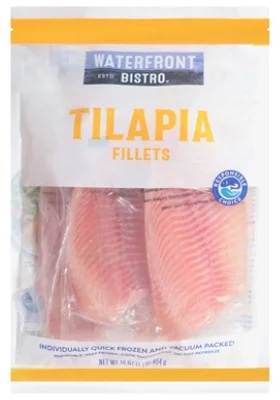 waterfront BISTRO Tilapia Fillets Bonesless & Skinless - 16 Oz