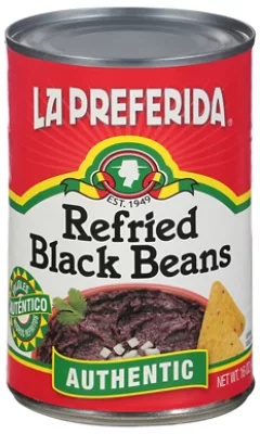 La Preferida Beans Refried Black Authentic - 16 Oz