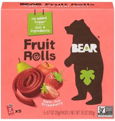 BEAR Fruit Rolls Strawberry Multipack - 5-0.7 Oz
