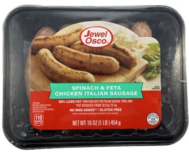 Jewel Spinach Feta Chicken Sausage - 16 Oz