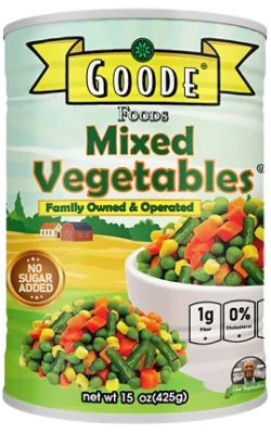 Goode Foods Canned Mixed Veggies - 15 Oz