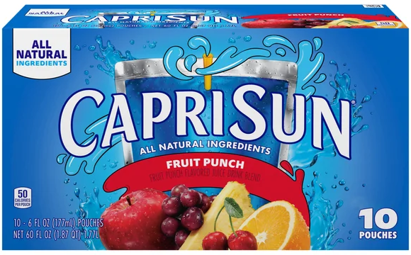 Capri Sun All Natural Fruit Punch Juice Drink Pouches - 10 pk