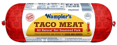 Wamplers All Natural Hot Pork Taco Meat - 16 Oz.
