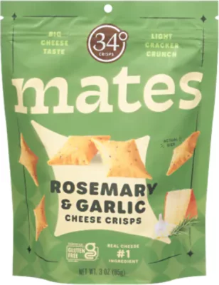 34 Degrees Rosemary & Garlic Cheese Mates Light & Crunchy Cracker - 3 OZ