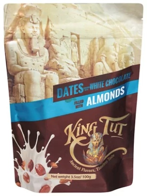 King Tut White Chocolate Almond Dates - 3.5 Oz