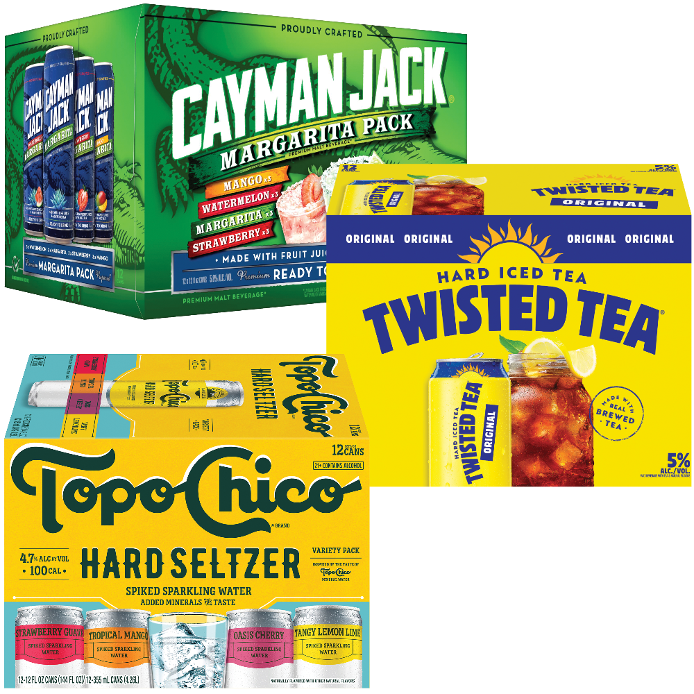 Topo Chico, Twisted Tea or Cayman Jack