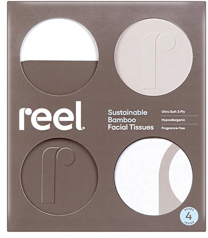 Reel 4-pk. sustainable bamboo facial tissue