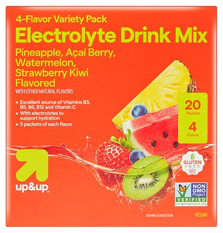 up&up 4-flavor 20-ct. electrolyte drink mix variety pack