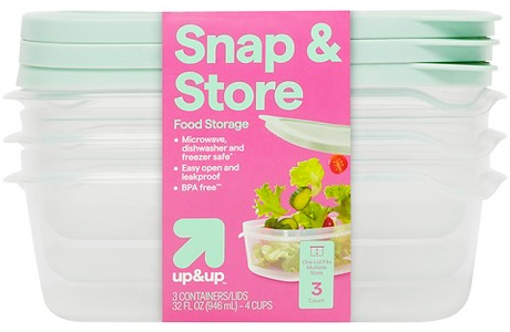 up&up snap & store 3-ct. 32-oz. food storage containers