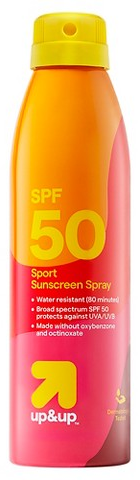 up&up 2-ct. 5.5-oz. SPF 50 sport sunscreen sprays