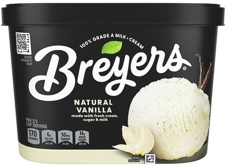 Select Breyers frozen treats
