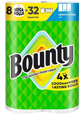 Bounty 8-pk. select-a-size mega-roll paper towels