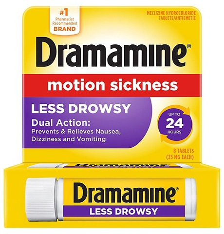Dramamine Less Drowsy motion sickness relief 8-ct. tablets