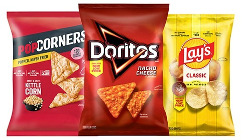 Select PopCorners, Doritos & Lay’s snacks