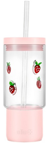 Ello Charmed 18-oz. glass tumbler with straw