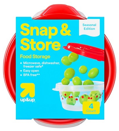 up&up snap & store 4-pk. 7.5-oz. food storage containers
