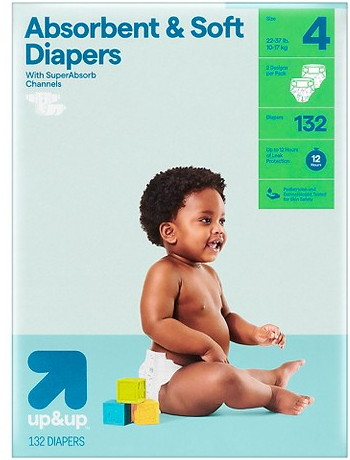 up&up 132-ct. absorbent & soft diapers